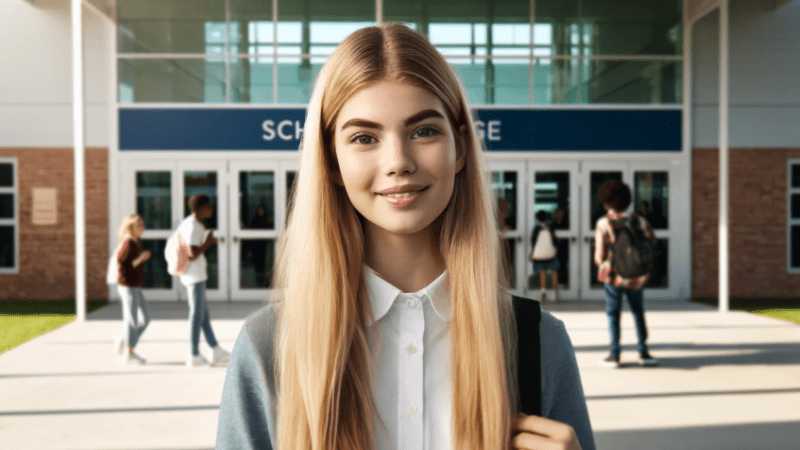 挨拶している女性